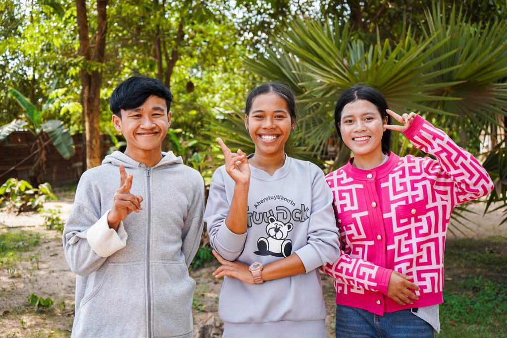 Sopheak, 17, and some of her friends from the youth club in Cambodia.